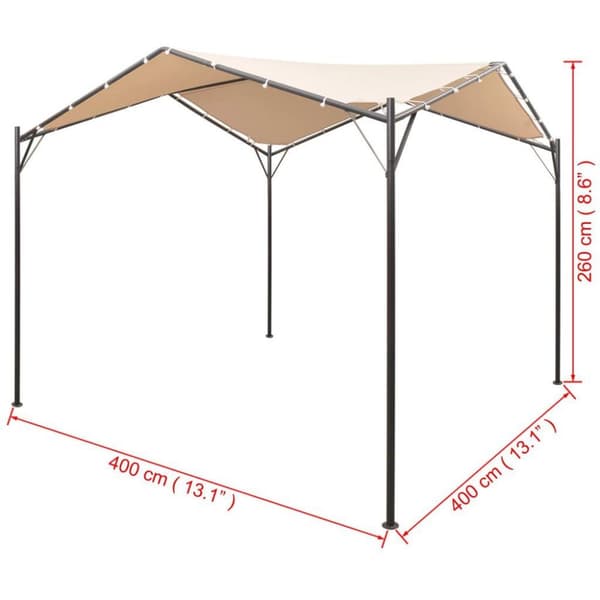 vidaXL Paviljongtelt 4x4 m stål beige