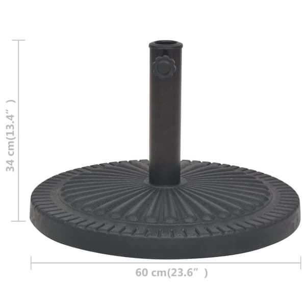 vidaXL Parasollfot harpiks rund svart 29 kg