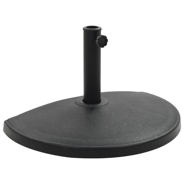 vidaXL parasolfod halvrund polyresin 15 kg sort