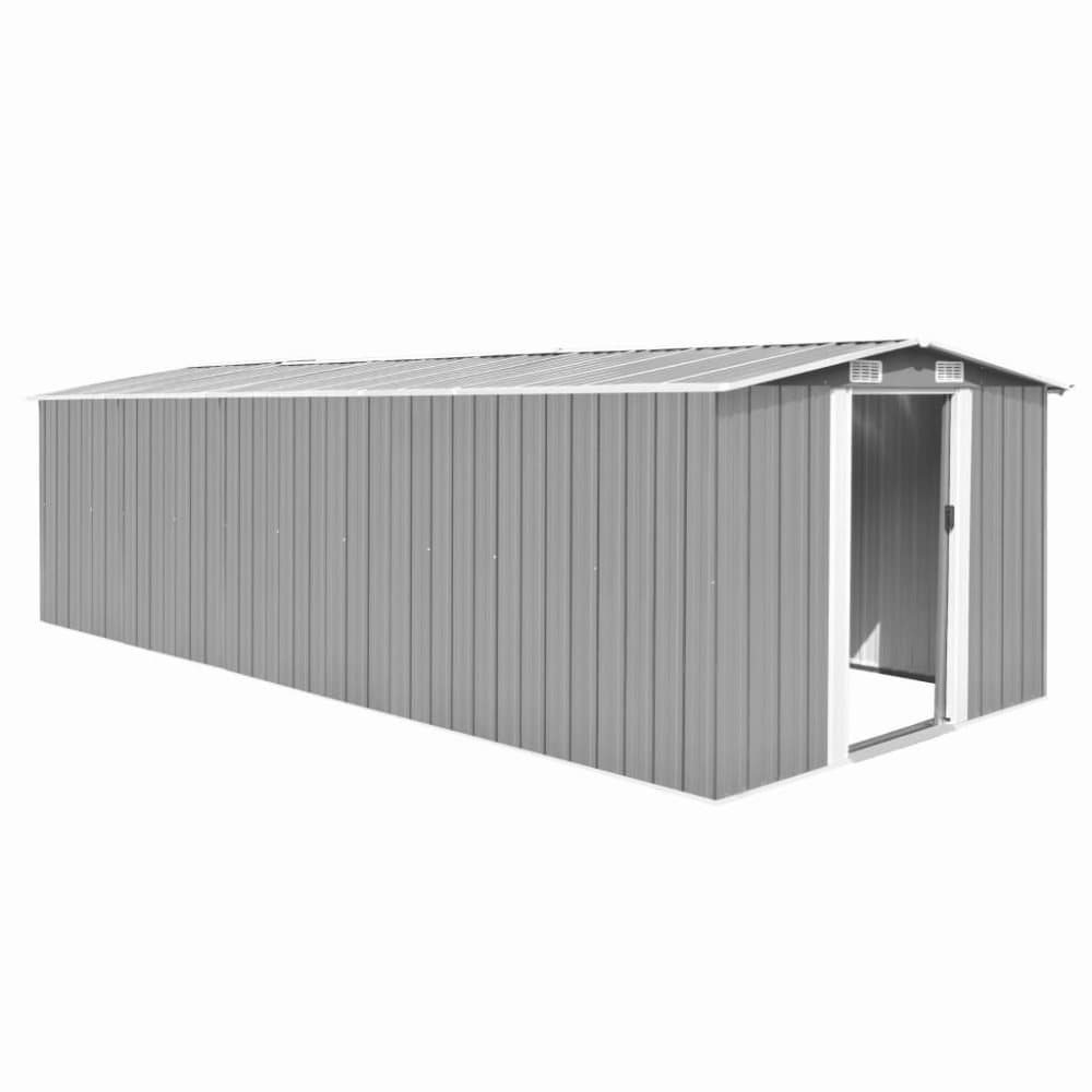 vidaXL Hageskjul 257x597x178 cm metall grå