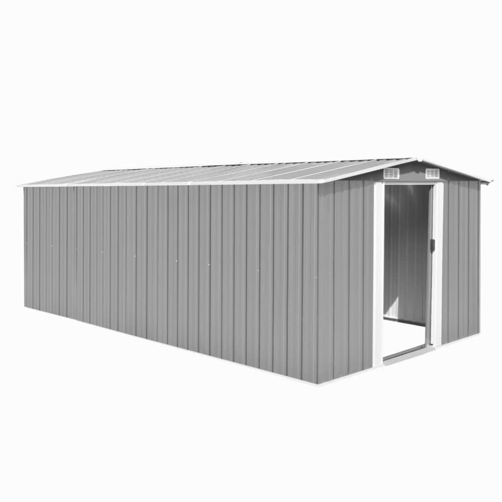 vidaXL Hageskjul 257x497x178 cm metall grå