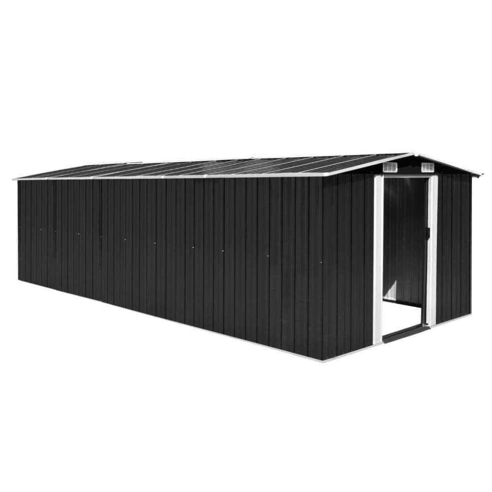 vidaXL Hageskjul 257x597x178 cm metall antrasitt