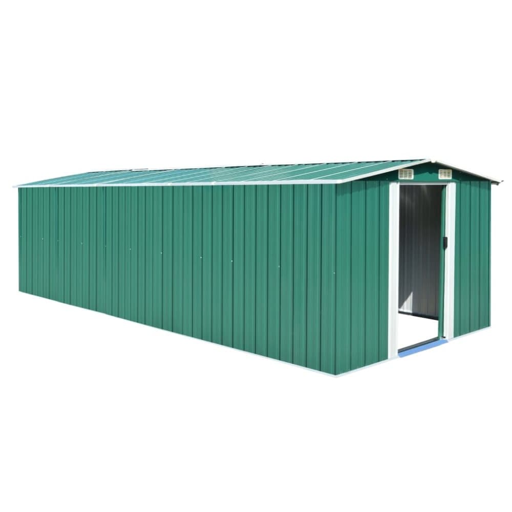 vidaXL Hageskjul 257x597x178 cm metall grønn