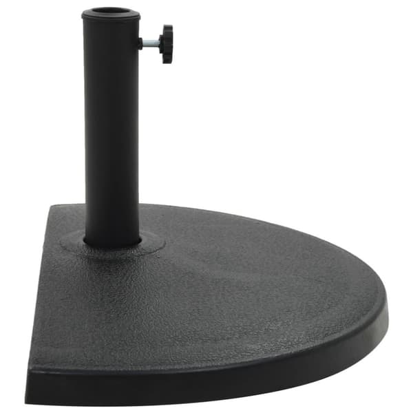 vidaXL Parasollfot polyresin halvrund 15 kg svart