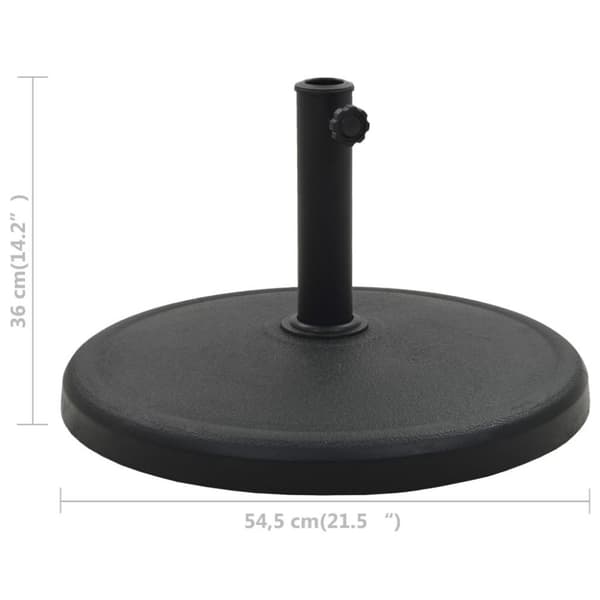 vidaXL Parasollfot rund polyresin 19 kg svart