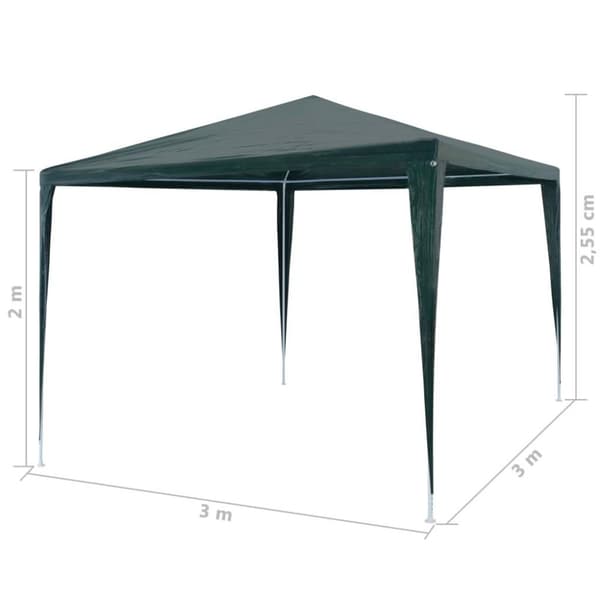 vidaXL Partytält PE 3x3 m grönt