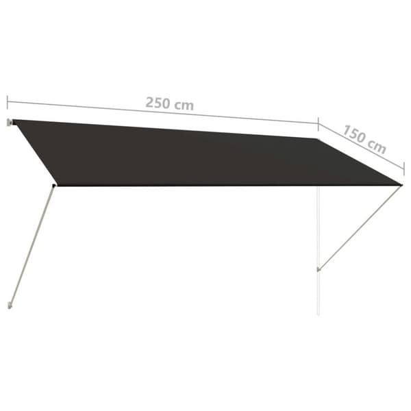vidaXL foldemarkise 250 x 150 cm antracitgrå
