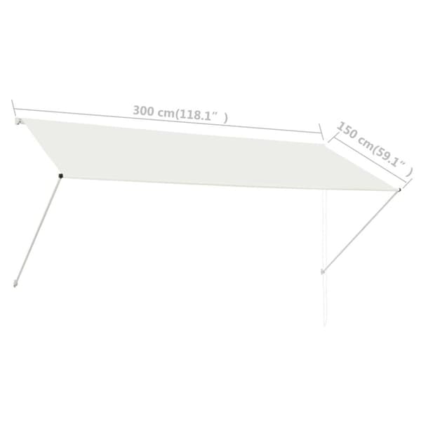 vidaXL Markis 300x150 cm gräddvit