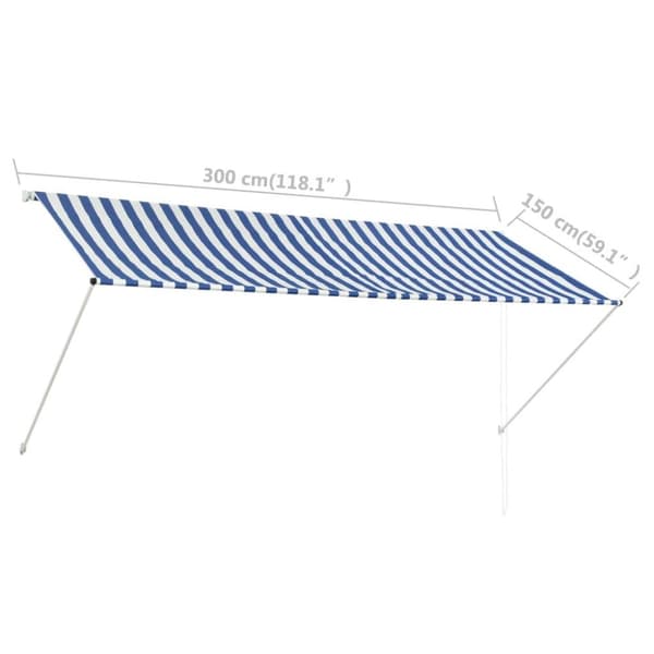 vidaXL Markis 300x150 cm blå och vit