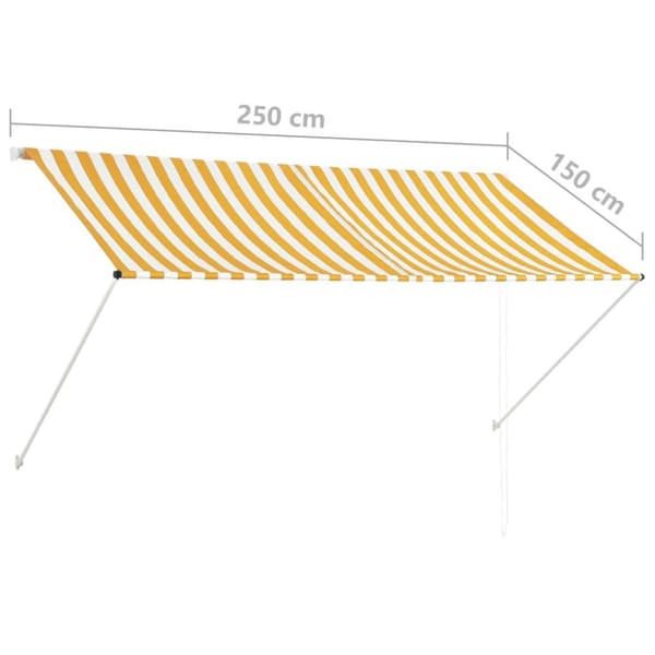 vidaXL Markis 250x150 cm gul och vit