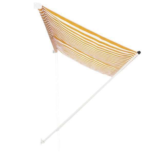 vidaXL Uttrekkbar markise 300x150 cm gul og hvit