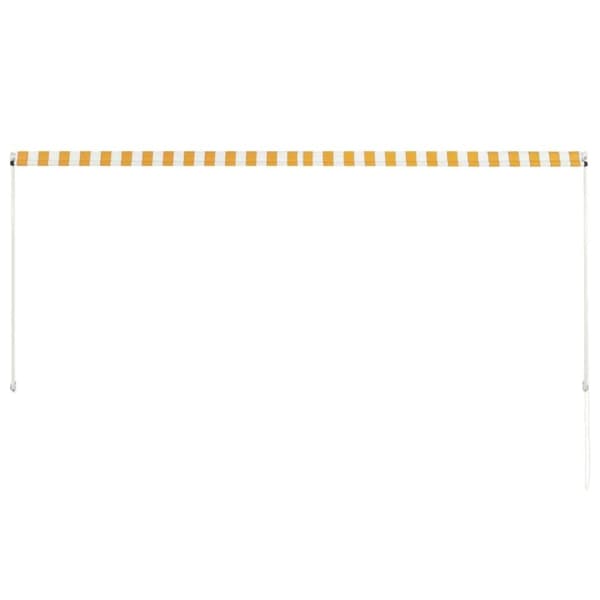 vidaXL Uttrekkbar markise 300x150 cm gul og hvit