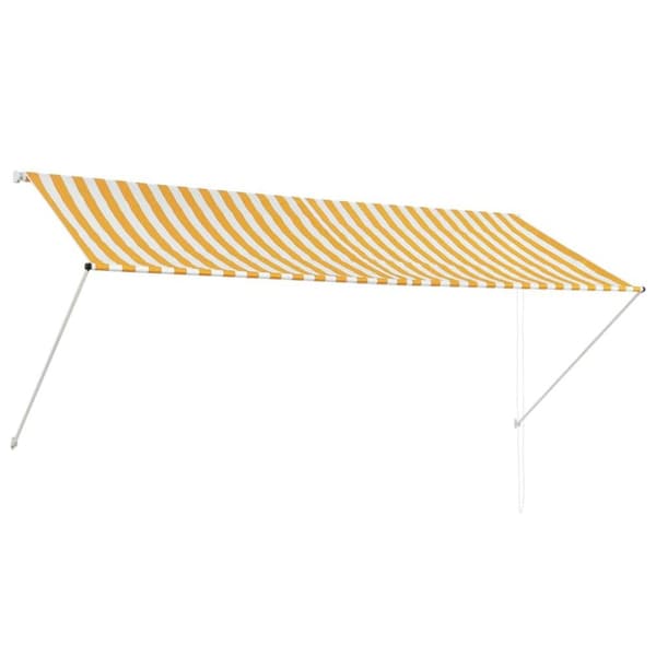 vidaXL Uttrekkbar markise 300x150 cm gul og hvit