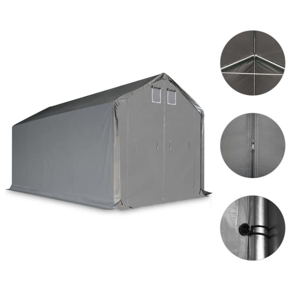 vidaXL Oppbevaringstelt PVC 4x8 m grå