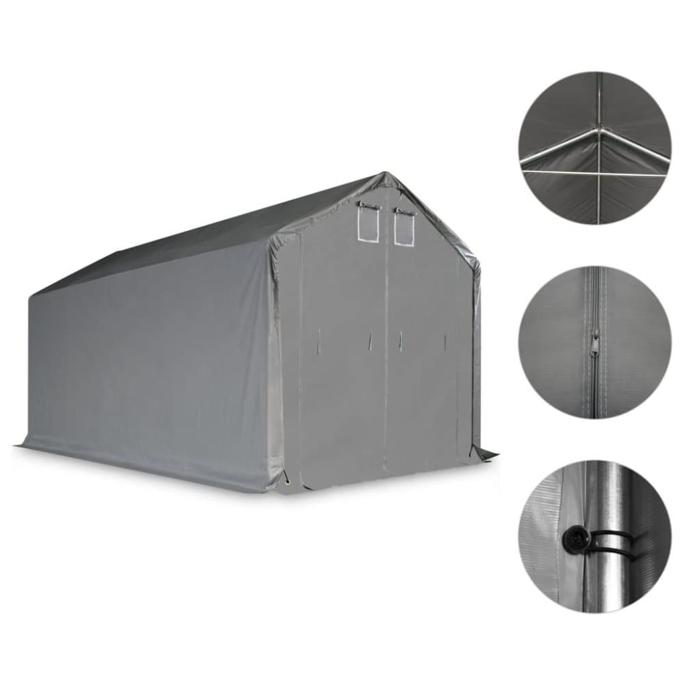 vidaXL Oppbevaringstelt PVC 3x6 m grå