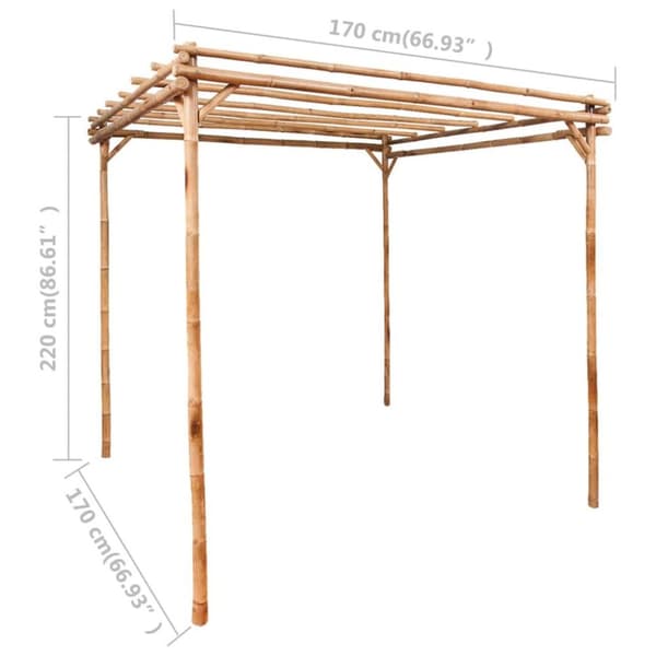 vidaXL Pergola bambus 170x170x220 cm