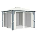 Miniatyrbillede 3 af 9: vidaXL havepavillon med gardin 300x300 cm aluminium cremefarvet