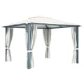 Miniatyrbillede 4 af 9: vidaXL havepavillon med gardin 300x300 cm aluminium cremefarvet