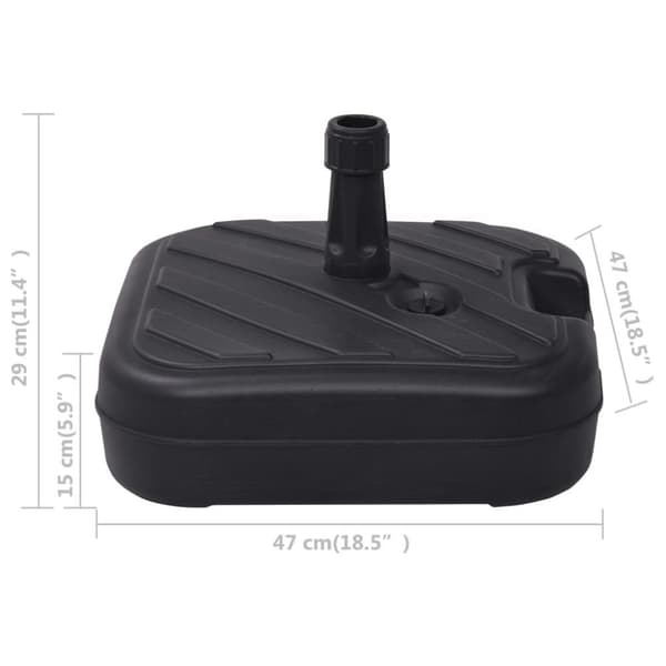 vidaXL Parasollfot sand/vattenfylld 24 L svart