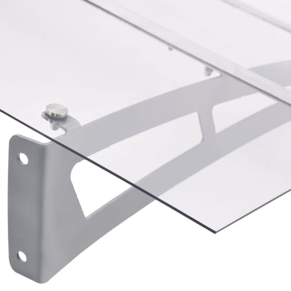 vidaXL Skjermtak sølv og gjennomsiktig 150x90 cm PET