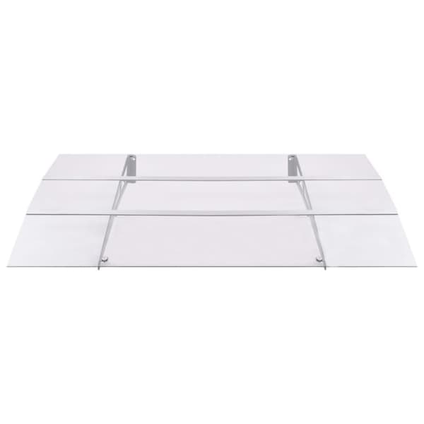 vidaXL Skjermtak sølv og gjennomsiktig 150x90 cm PET
