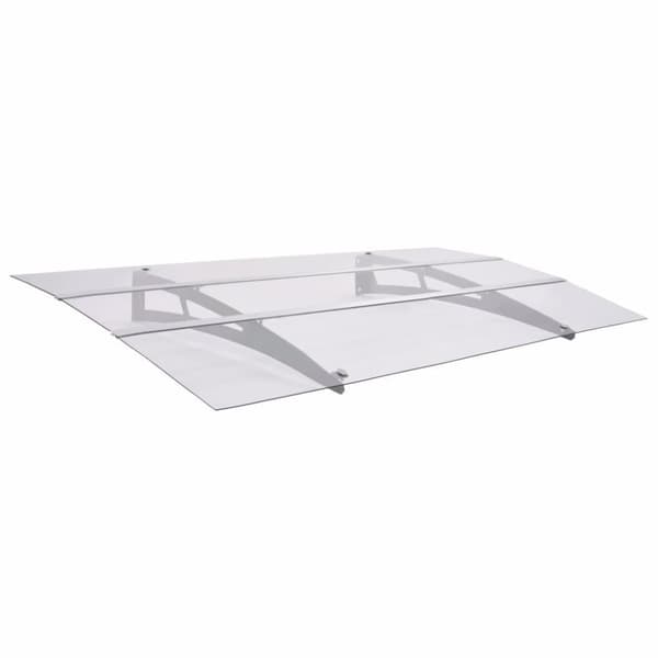vidaXL Skjermtak sølv og gjennomsiktig 150x90 cm PET