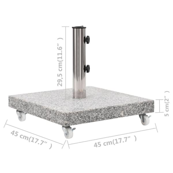 vidaXL Aurinkovarjon alusta graniitti 30 kg neliömäinen harmaa
