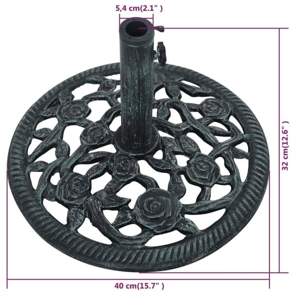 vidaXL Parasollbase grønn 9 kg 40 cm støpejern