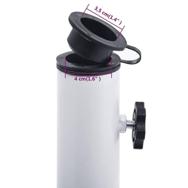 vidaXL Parasollfot hvit 12 kg 49 cm støpejern