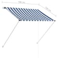 Pikkukuva 8 / 10: vidaXL Sisäänkelattava markiisi 100x150 cm sininen ja valkoinen