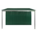 Miniatyrbillede 7 af 10: vidaXL haveskur med skydedøre 386 x 259 x 178 cm stål grøn