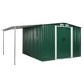 Miniatyrbillede 1 af 10: vidaXL haveskur med skydedøre 386 x 259 x 178 cm stål grøn