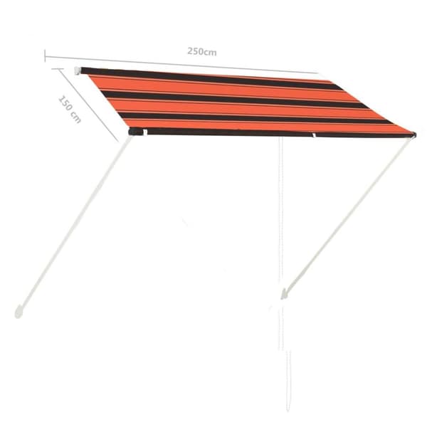 vidaXL foldemarkise 250x150 cm orange og brun