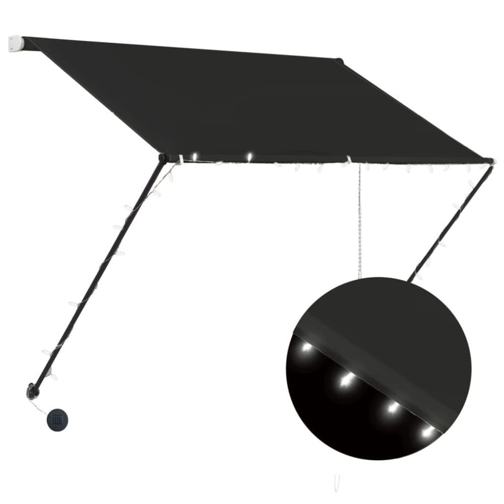 vidaXL Markis med LED 100x150 cm antracit