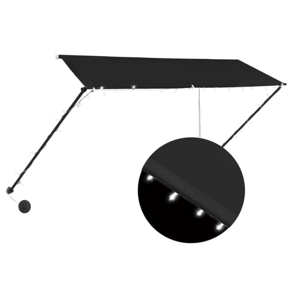vidaXL Markis med LED 300x150 cm antracit