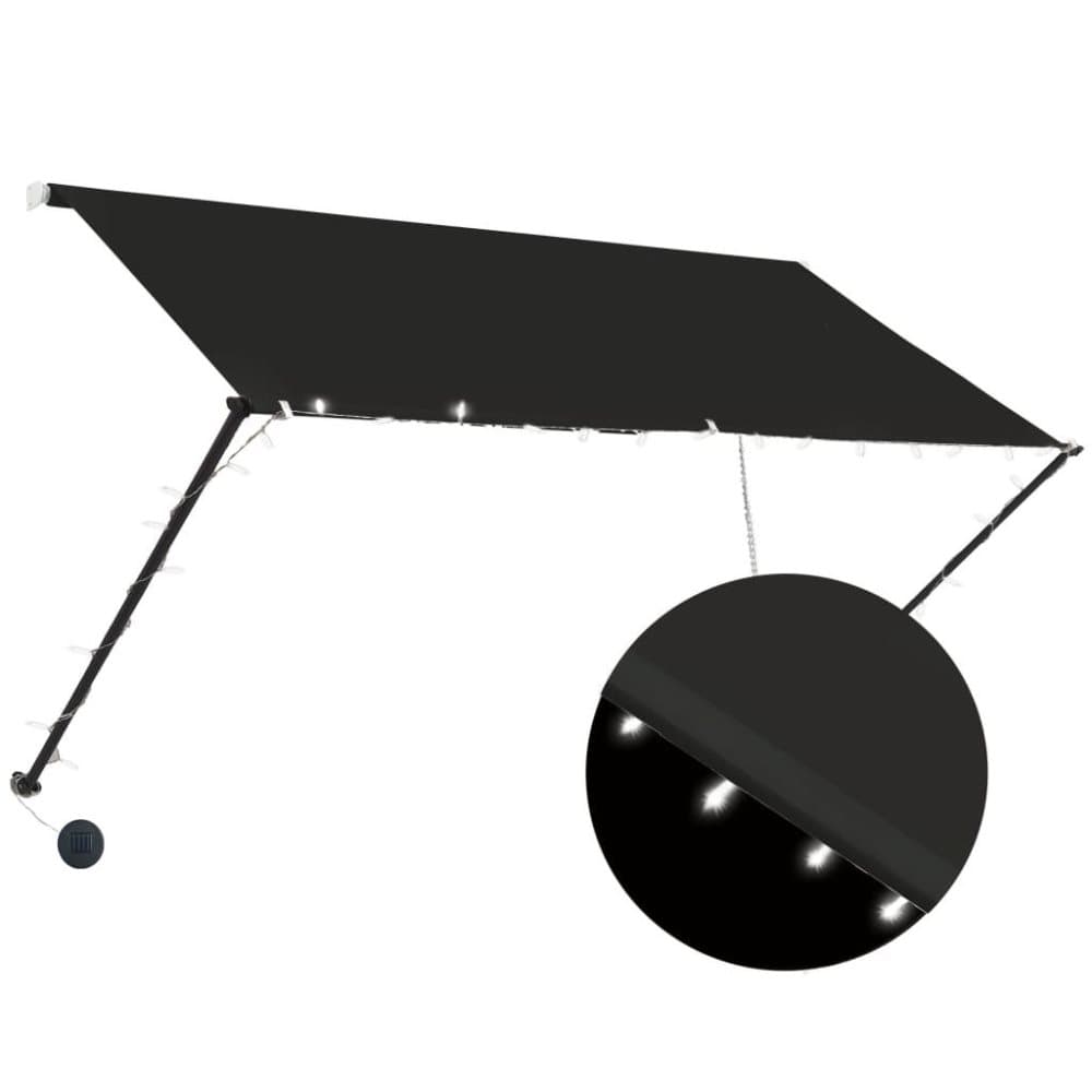vidaXL Markis med LED 250x150 cm antracit