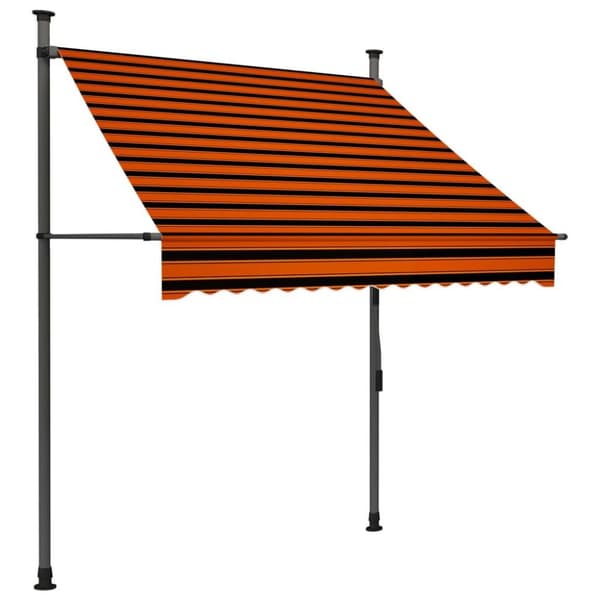 vidaXL Manuell uttrekkbar markise med LED 150 cm oransje og brun
