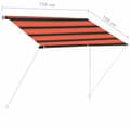 Miniatyrbilde 8 av 10: vidaXL Uttrekkbar markise 150x150 cm oransje og brun