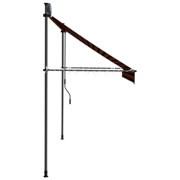 vidaXL Markis manuellt infällbar med LED 250 cm orange och brun
