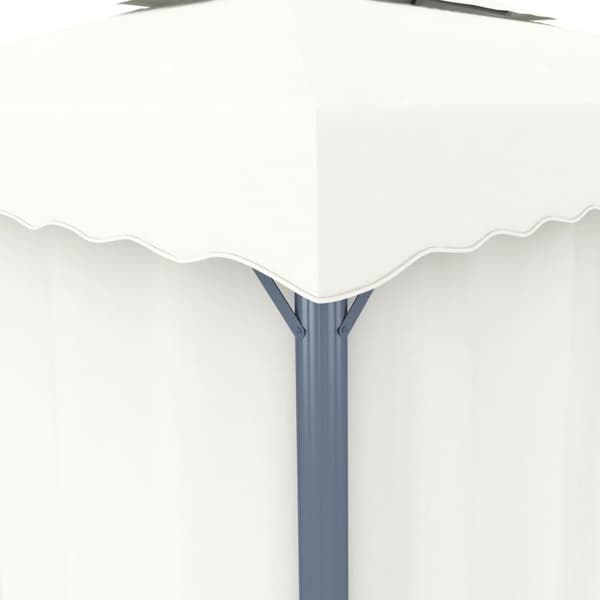 vidaXL Paviljong med gardin 3x3 m kremhvit aluminium