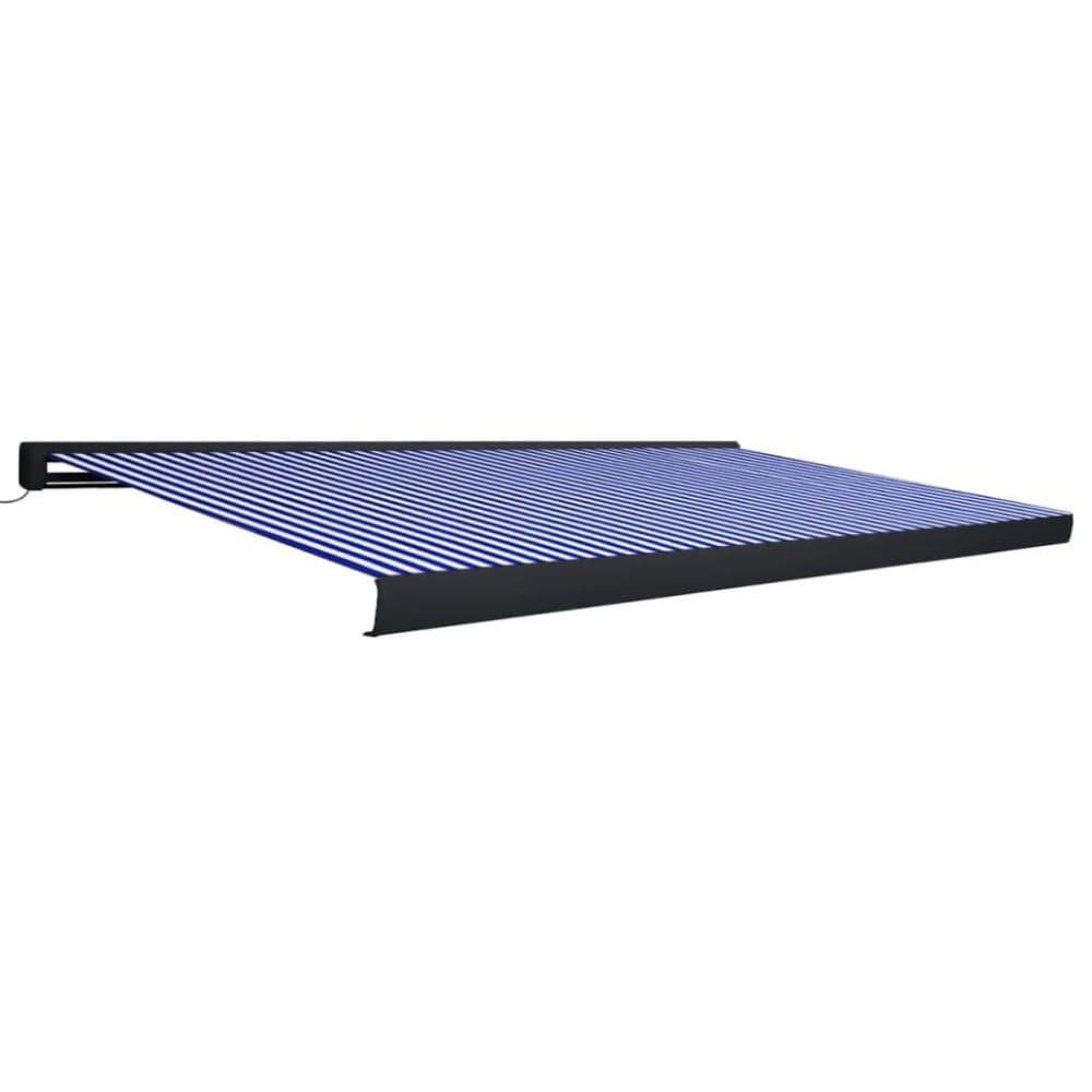 vidaXL Markis motoriserad 500x300 cm blå och vit