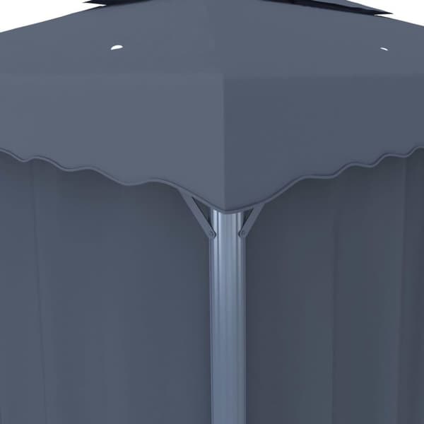 vidaXL pavillon med gardin 3x3 m aluminium antracitgrå