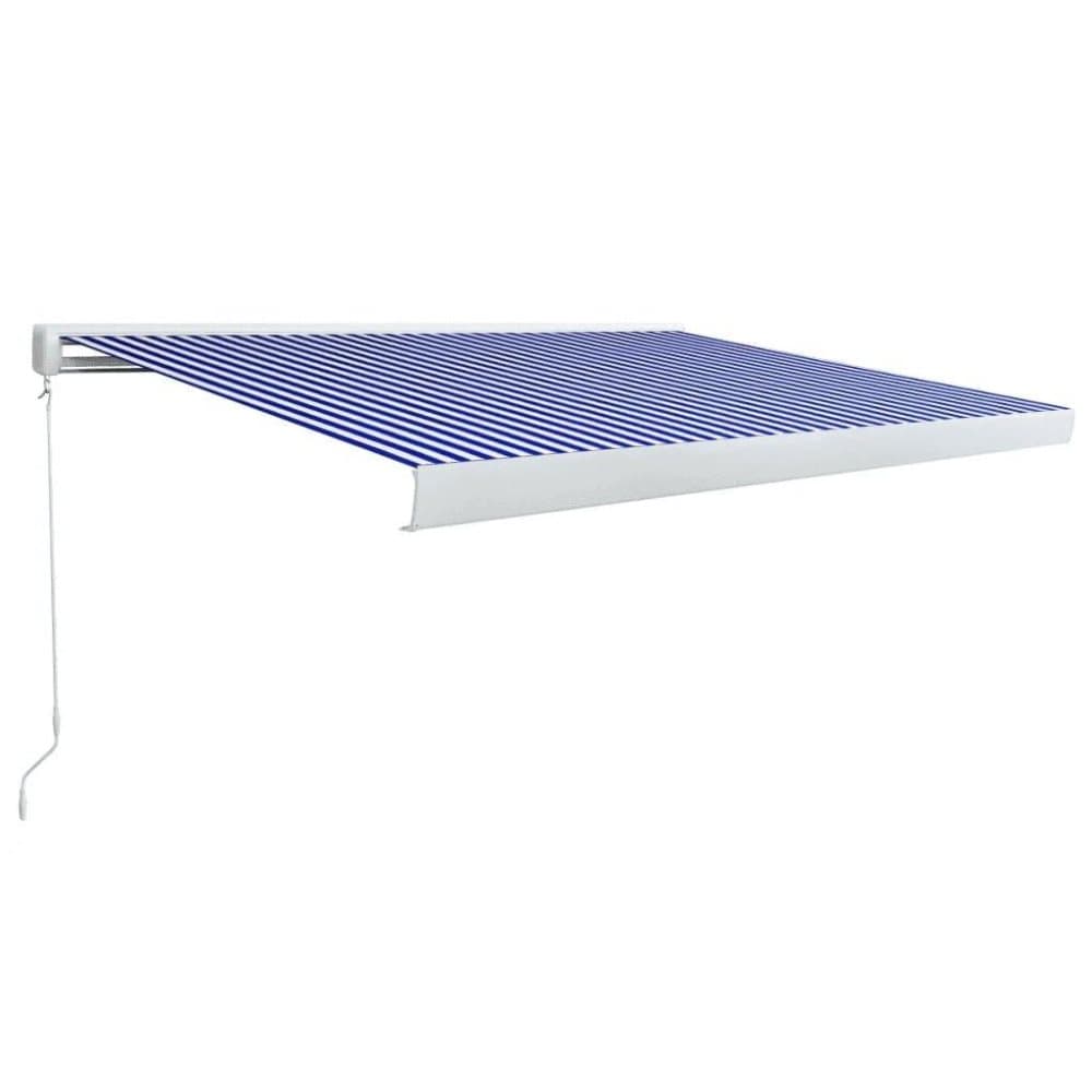 vidaXL Markis manuell 450x300 cm blå och vit