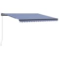 Miniatyrbilde 3 av 11: vidaXL Manuell uttrekkbar markise med LED 450x300 cm blå og hvit