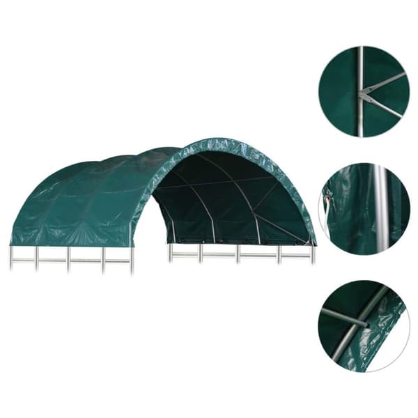 vidaXL Kvegtelt PVC 3,7x3,7 m grønn