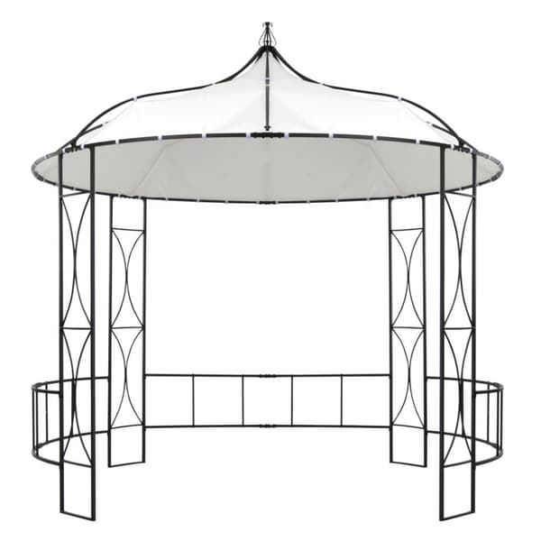 vidaXL Paviljong 300x290 cm vit rund