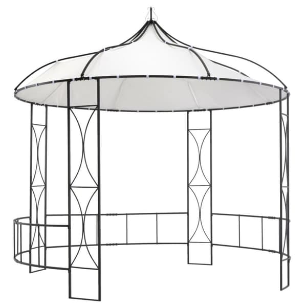 vidaXL Paviljong 300x290 cm vit rund