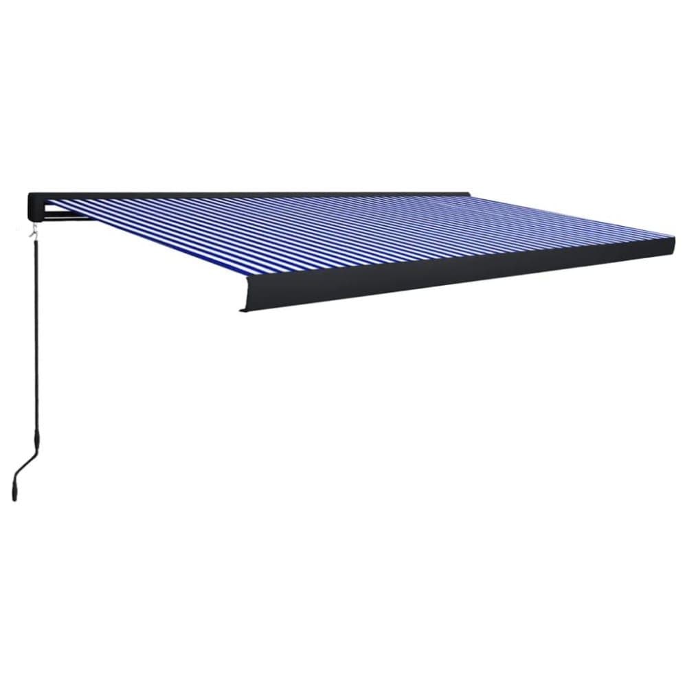 vidaXL Markis manuell 500x300 cm blå och vit