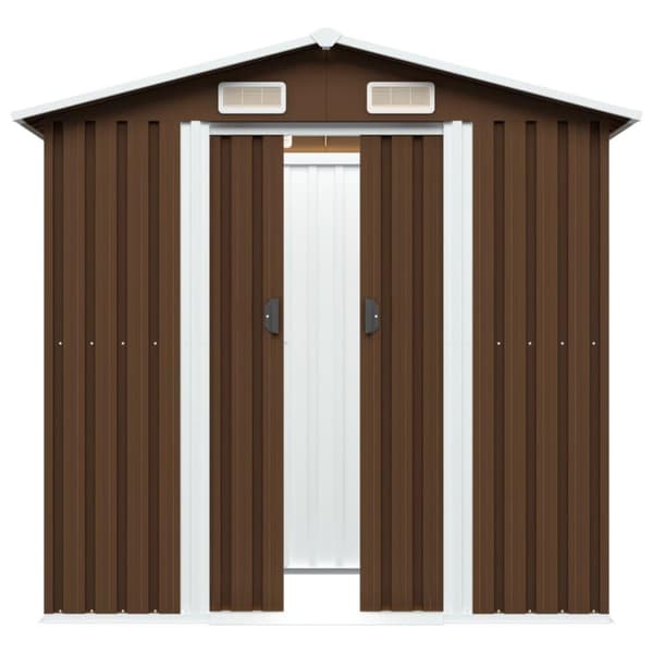 vidaXL opbevaringsskur til haven 204x132x186 cm stål brun