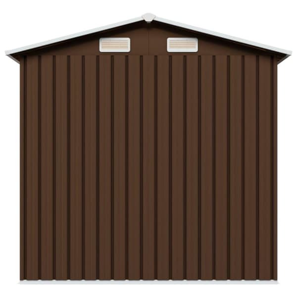 vidaXL opbevaringsskur til haven 204x132x186 cm stål brun